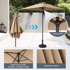 Ensemble de patio Pellebant 6 pièces avec table, parasol et 4 chaises pliantes - 22,4 L x 26,8 P x 34,4 H