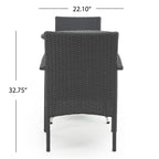 Ensemble bistrot d'extérieur Peterson 3 pièces en osier avec coussins par Christopher Knight Home