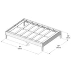 Lit plateforme pleine grandeur en planches et poutres