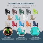 Chaise pliante Adirondack Polytrends Laguna résistante à la décoloration et aux intempéries pour patio extérieur