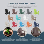 Chaise pliante Adirondack Polytrends Laguna résistante à la décoloration et aux intempéries pour patio extérieur