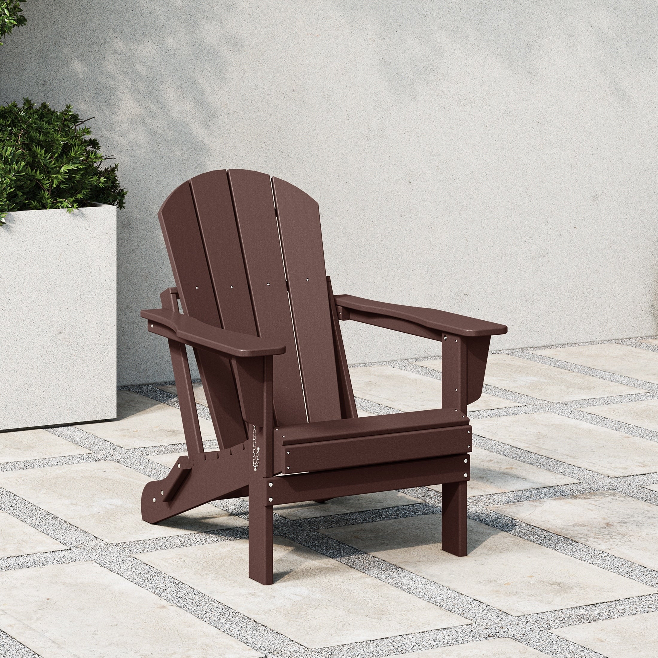 Chaise pliante Adirondack Polytrends Laguna résistante à la décoloration et aux intempéries pour patio extérieur
