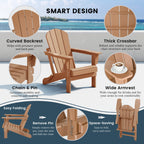Chaise pliante Adirondack Polytrends Laguna résistante à la décoloration et aux intempéries pour patio extérieur