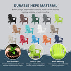 Chaise pliante Adirondack Polytrends Laguna résistante à la décoloration et aux intempéries pour patio extérieur