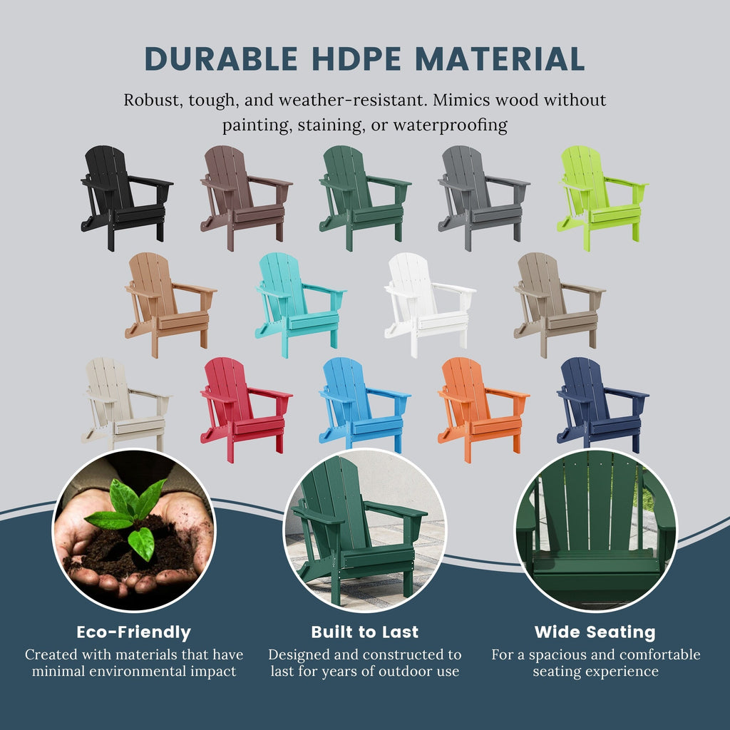 Chaises pliantes Adirondack Polytrends Laguna résistantes aux intempéries (lot de 2)