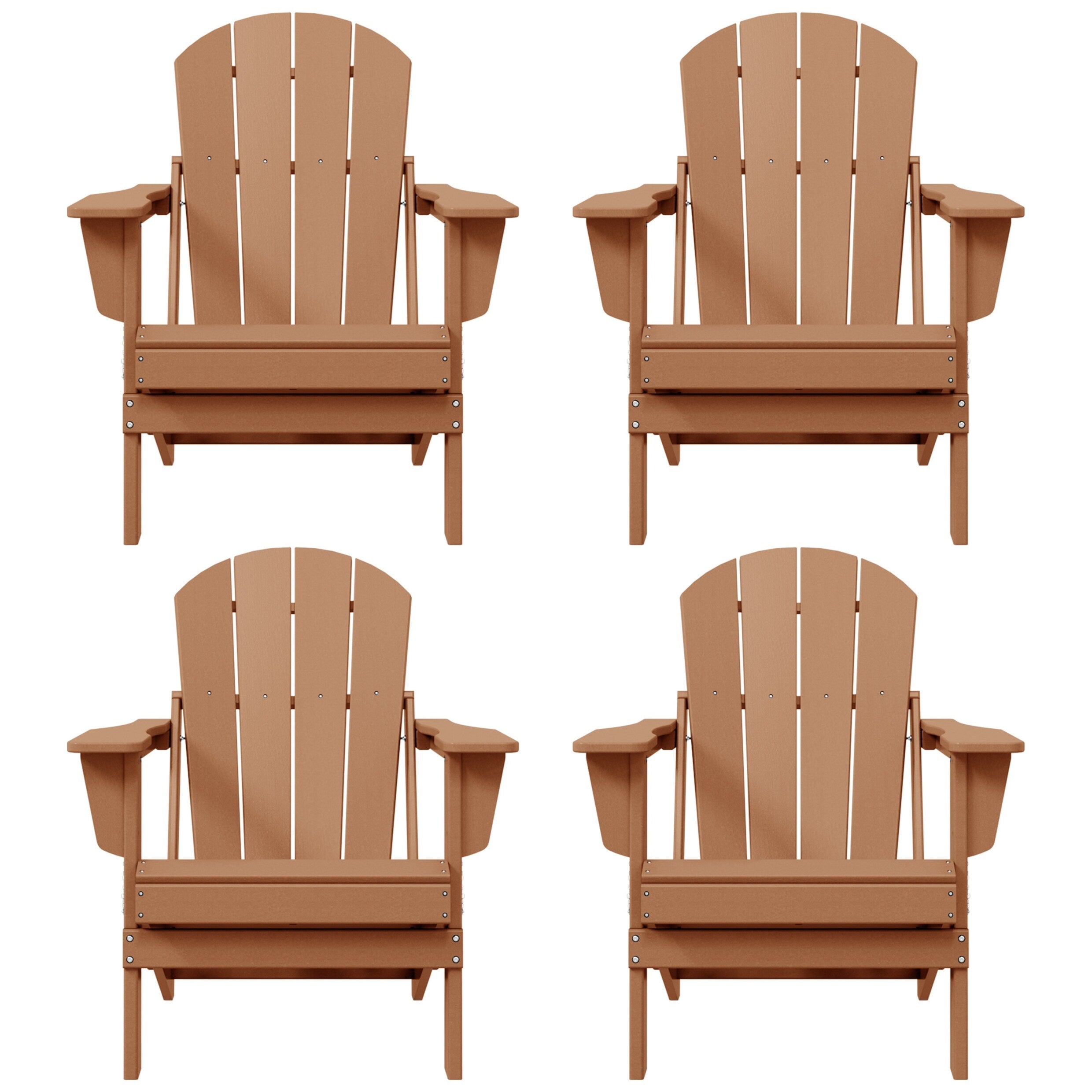 Chaises pliantes Adirondack Polytrends Laguna résistantes aux intempéries (lot de 4)