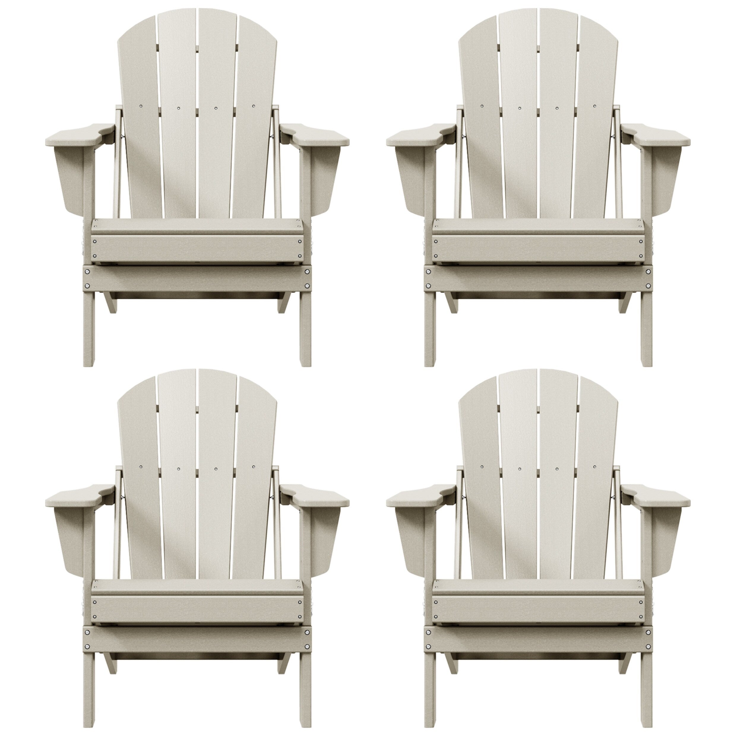 Chaises pliantes Adirondack Polytrends Laguna résistantes aux intempéries (lot de 4)