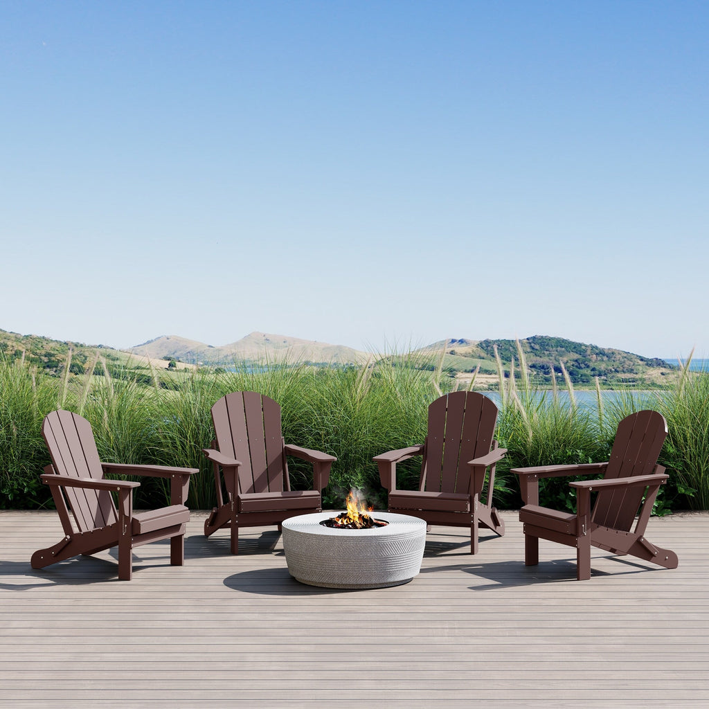 Chaises pliantes Adirondack Polytrends Laguna résistantes aux intempéries (lot de 4)