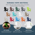 Chaises pliantes Adirondack Polytrends Laguna résistantes aux intempéries (lot de 4)