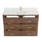 Meuble-lavabo Porto avec dessus en quartz blanc sans miroir