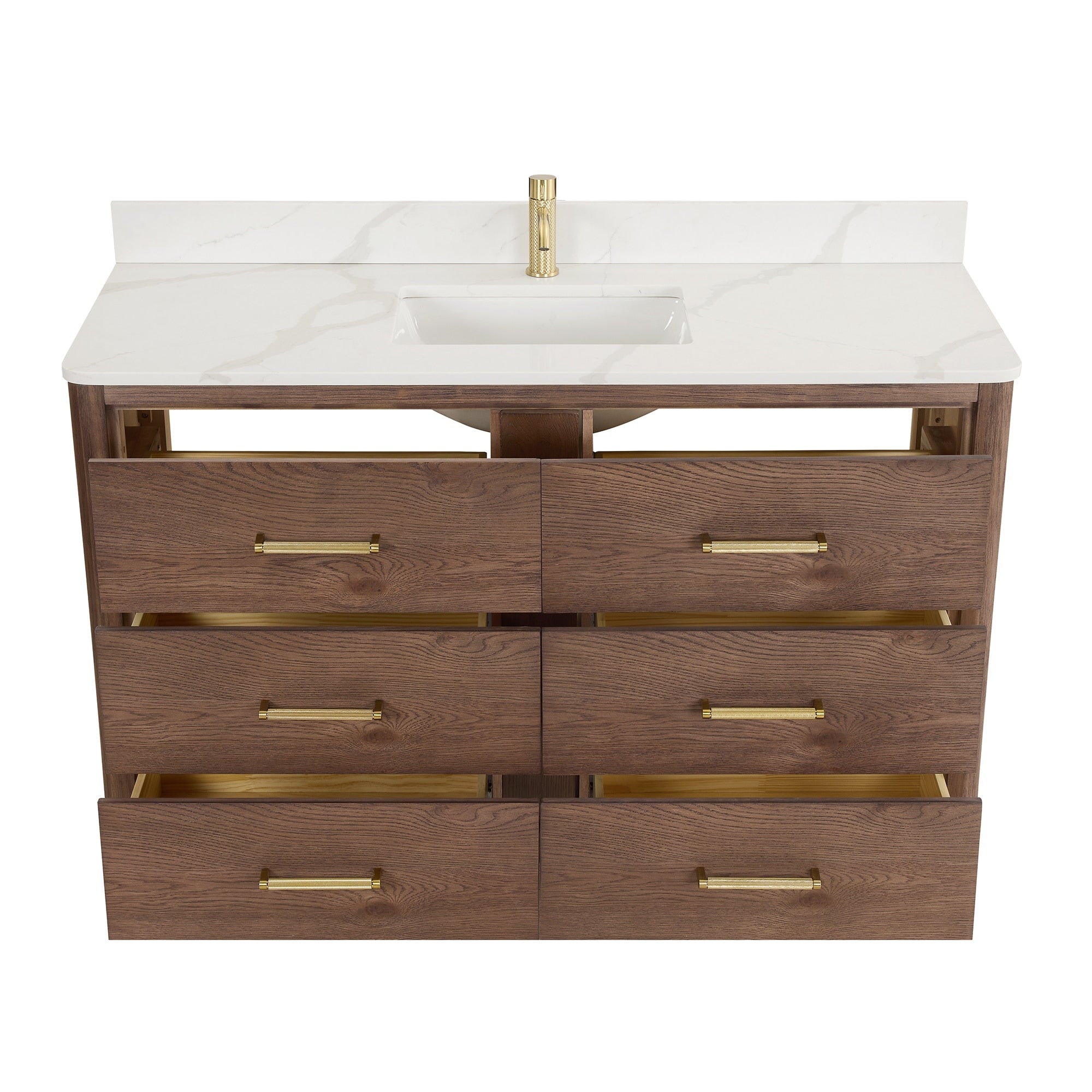 Meuble-lavabo Porto avec dessus en quartz blanc sans miroir