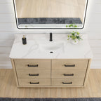 Meuble-lavabo Porto avec dessus en quartz blanc sans miroir