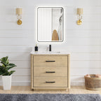 Meuble-lavabo Porto avec dessus en quartz blanc sans miroir
