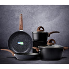 Ensemble de casseroles et poêles antiadhésives, batterie de cuisine en céramique avec motif, ustensiles de cuisine à induction avec poêles, cocotte avec couvercles