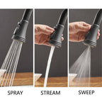 Robinet de cuisine à tirette, poignée unique, robinet d'évier de cuisine moderne à un trou avec douchette extractible, robinet de lavabo avec plaque de pont