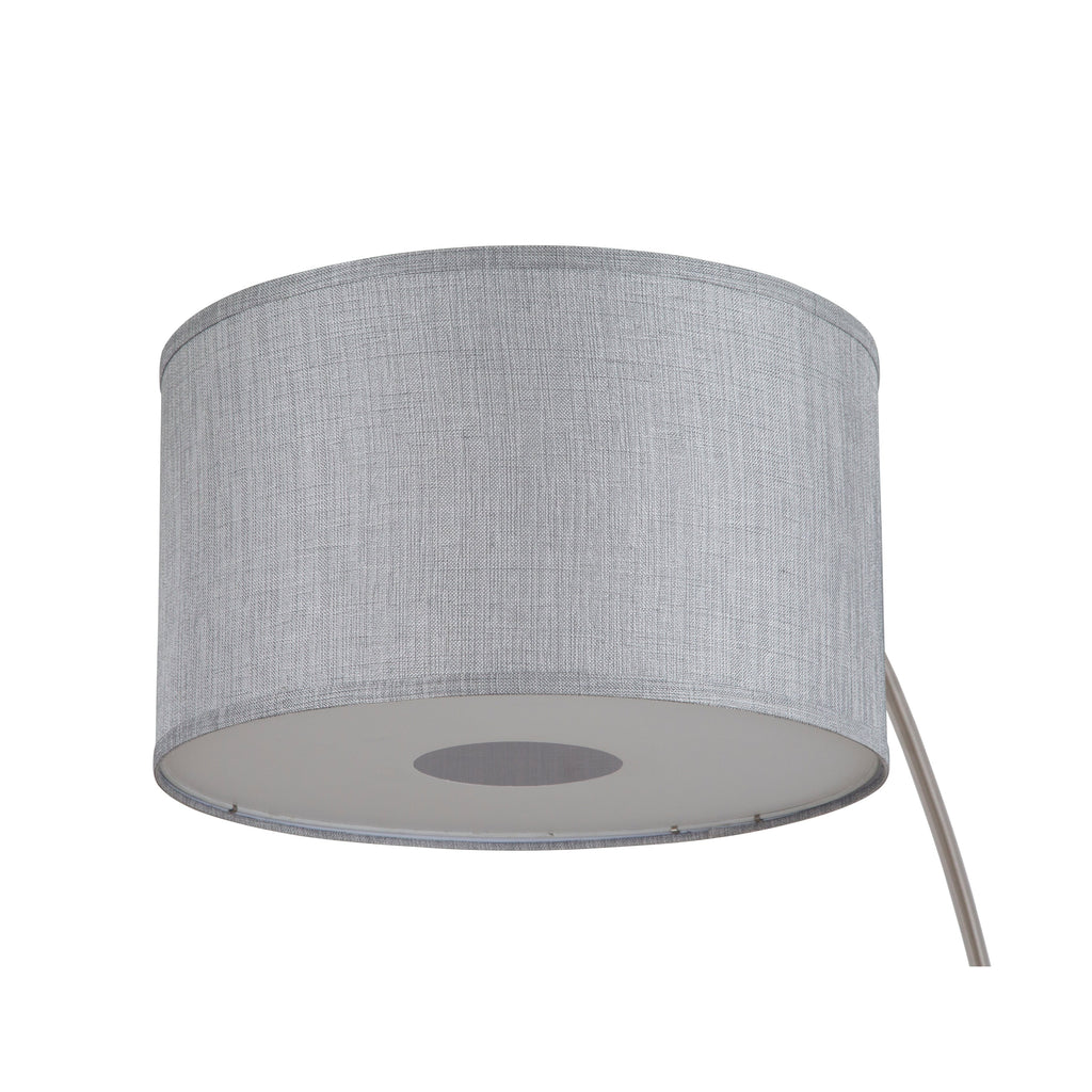Lampadaire arqué réglable en acier Q-Max 81 avec abat-jour extra large et base en marbre