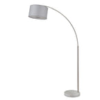 Lampadaire arqué réglable en acier Q-Max 81 avec abat-jour extra large et base en marbre