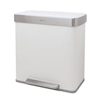 Poubelle de recyclage rectangulaire Qualiazero 16 gal (unité double 8 gal) - Acier inoxydable