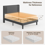 Lit Queen/Full rembourré à canaux verticaux avec tête de lit à oreilles