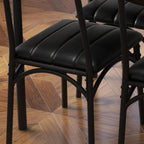 Ensemble table à manger rectangulaire pour 4 personnes avec chaises rembourrées