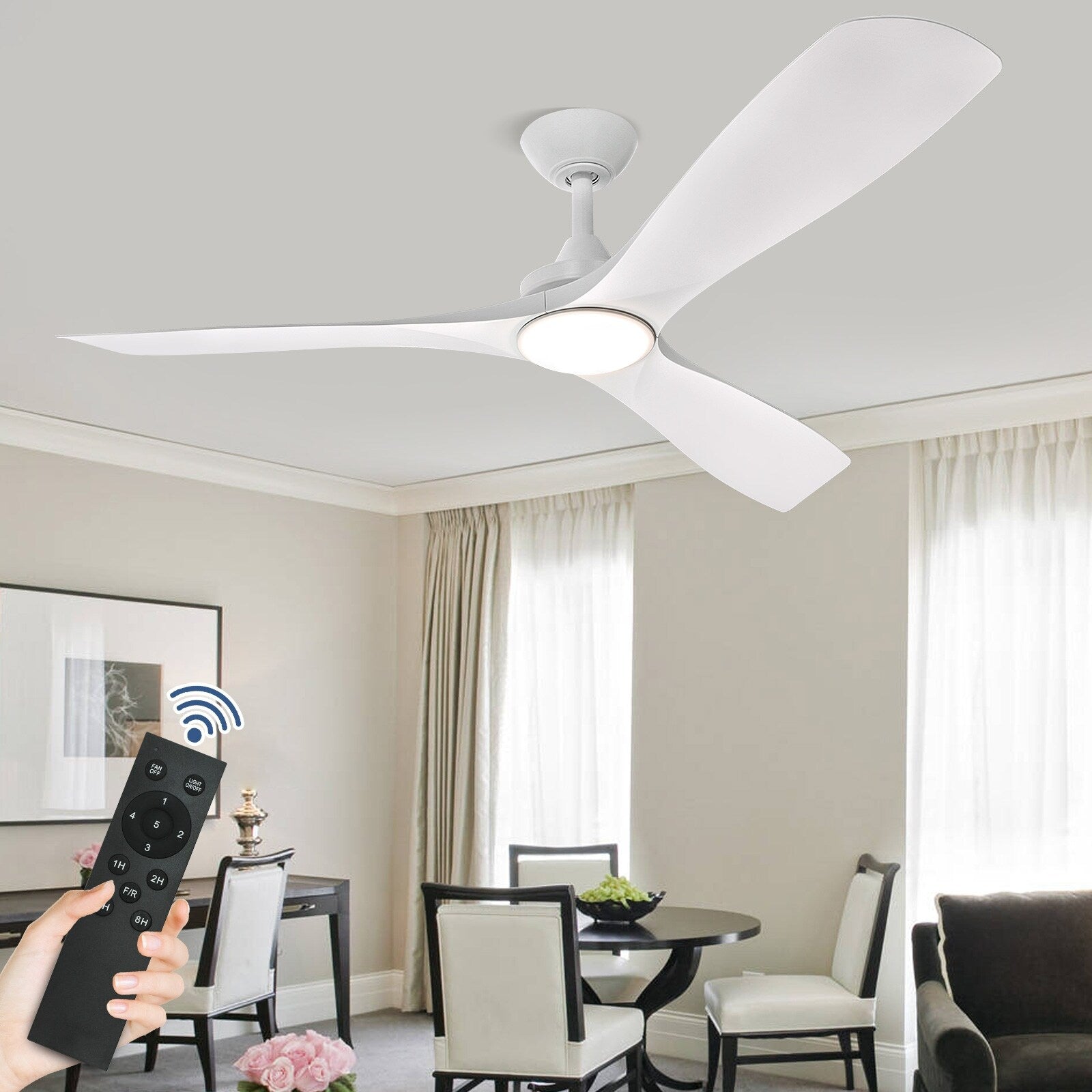 Ventilateur de plafond à distance avec lumières encastrées