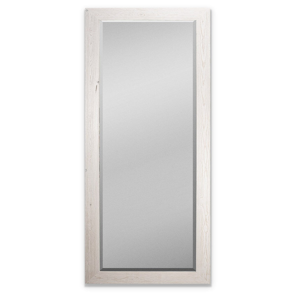 Miroir pleine longueur en bois de grange - Blanc vieilli - 62 x 27