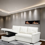 Canapé sectionnel réversible avec lit gigogne, méridienne avec rangement dissimulé, pieds durables,