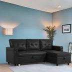 Canapé sectionnel réversible avec lit gigogne, méridienne avec rangement dissimulé, pieds durables,