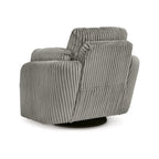 Fauteuil inclinable manuel pivotant Rikki, velours côtelé gris, 2 coussins