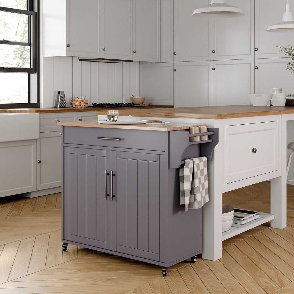 Îlot de cuisine roulant avec armoire de rangement