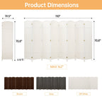 Paravent de séparation de pièce de 6 pieds de haut en fibre tissée, écran de confidentialité autoportant, écran pliant