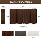 Paravent de séparation de pièce de 6 pieds de haut en fibre tissée, écran de confidentialité autoportant, écran pliant