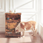 Station d'alimentation pour chiens Roomfitters avec 2 gamelles surélevées et armoire d'alimentation inclinable pour animaux de compagnie