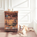 Station d'alimentation pour chiens Roomfitters avec 2 gamelles surélevées et armoire d'alimentation inclinable pour animaux de compagnie