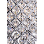 Lustre tambour à perles rondes avec cristaux suspendus