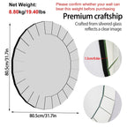 Miroir mural rond en verre décoratif vénitien - 32 x 32