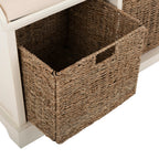Banc de rangement SAFAVIEH Eola gris/blanc - 47 x 16,1 x 19,9 - 47 L x 16 P x 20 H