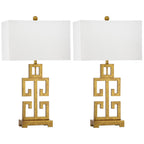 Lampe de table Chantelle de SAFAVIEH Lighting, 29 pouces, finition or antique grecque (lot de 2) - 16 L x 9 P x 29 H