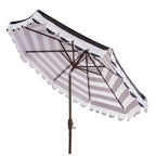 Parapluie à manivelle rayé SAFAVIEH Nargiz de 2,7 m, à motif festonné