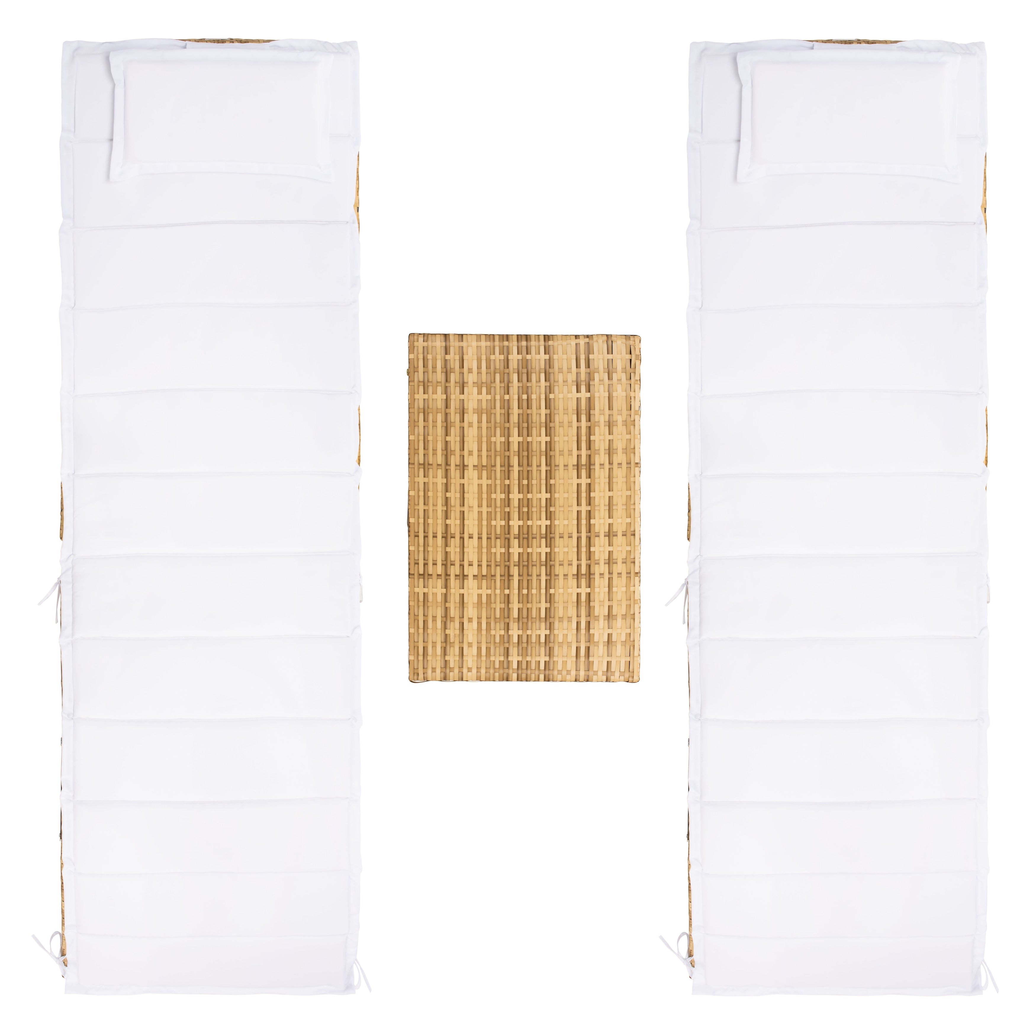 Ensemble de chaises longues d'extérieur Blaguna 3 pièces SAFAVIEH - 83 L x 20 P x 24 H