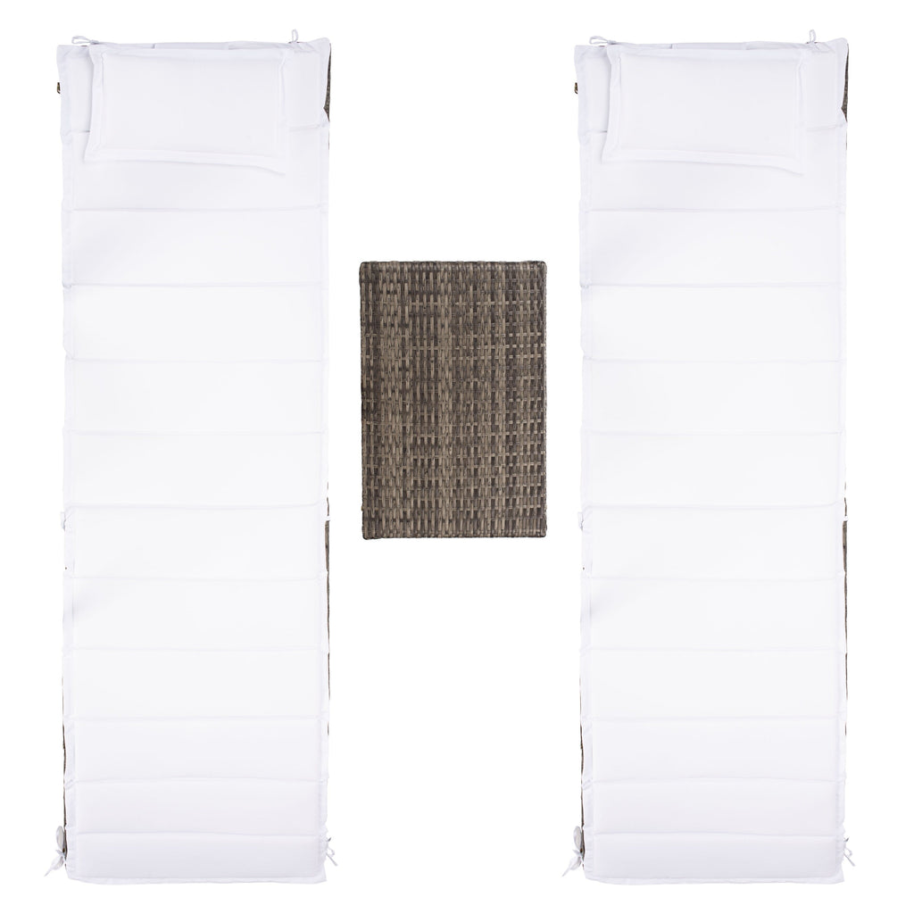 Ensemble de chaises longues d'extérieur Blaguna 3 pièces SAFAVIEH - 83 L x 20 P x 24 H