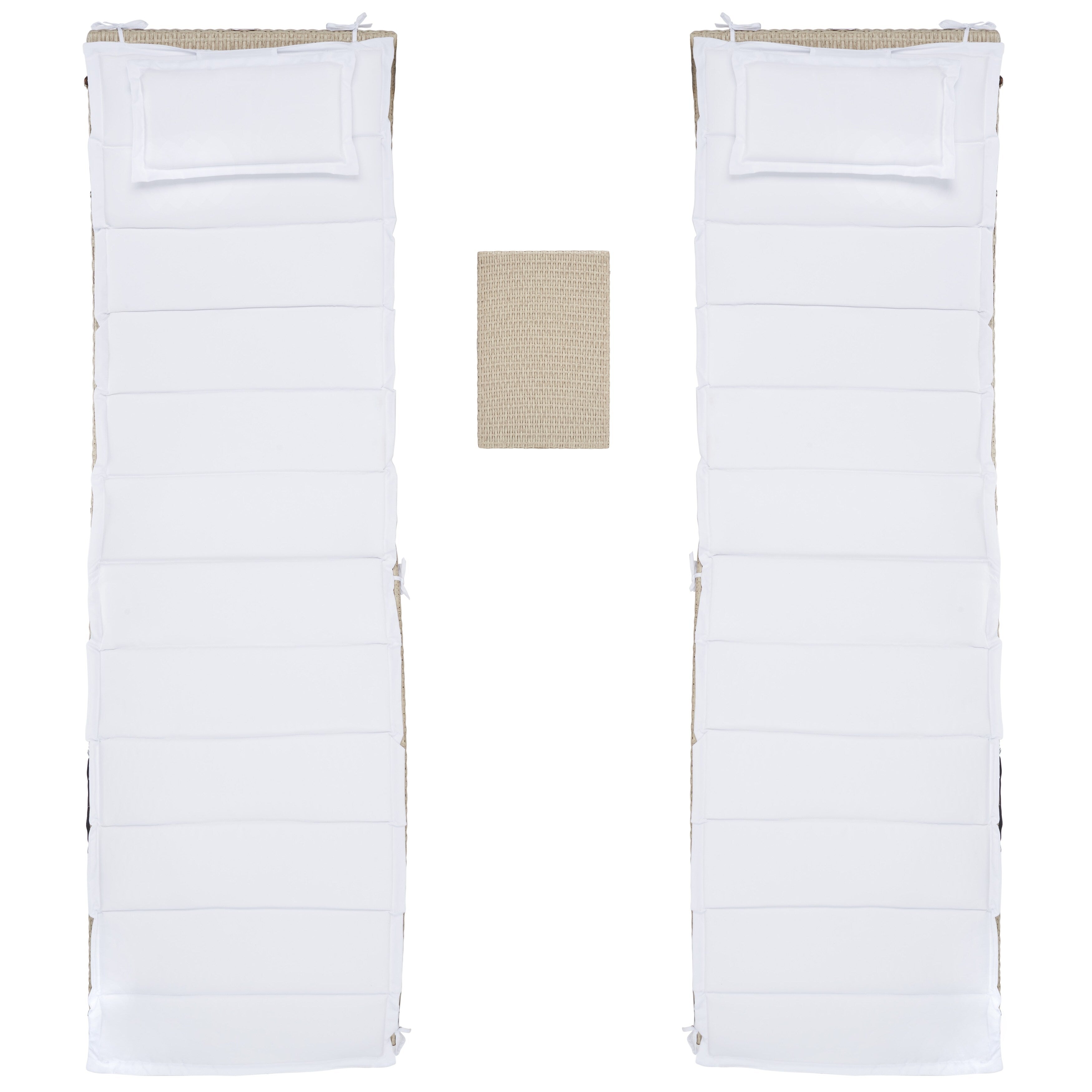 Ensemble de chaises longues d'extérieur Blaguna 3 pièces SAFAVIEH - 83 L x 20 P x 24 H