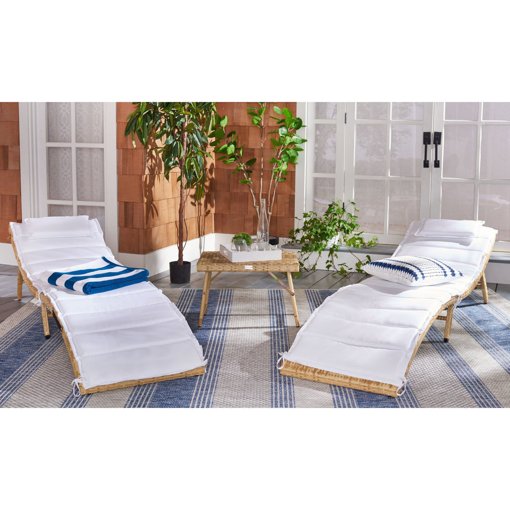 Ensemble de chaises longues d'extérieur Blaguna 3 pièces SAFAVIEH - 83 L x 20 P x 24 H