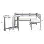 Ensemble de salon d'angle d'extérieur Kenna 3 pièces pour balcon SAFAVIEH - 39 L x 19 P x 33 H