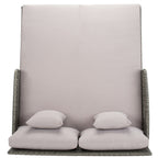 Lit de repos d'extérieur SAFAVIEH Taniyah en osier avec oreiller et coussins - 53 L x 28 P x 62 H