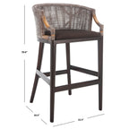Tabouret de bar en rotin SAFAVIEH Virona de 76 cm (22,3 po l x 20,5 po l x 39 po H)