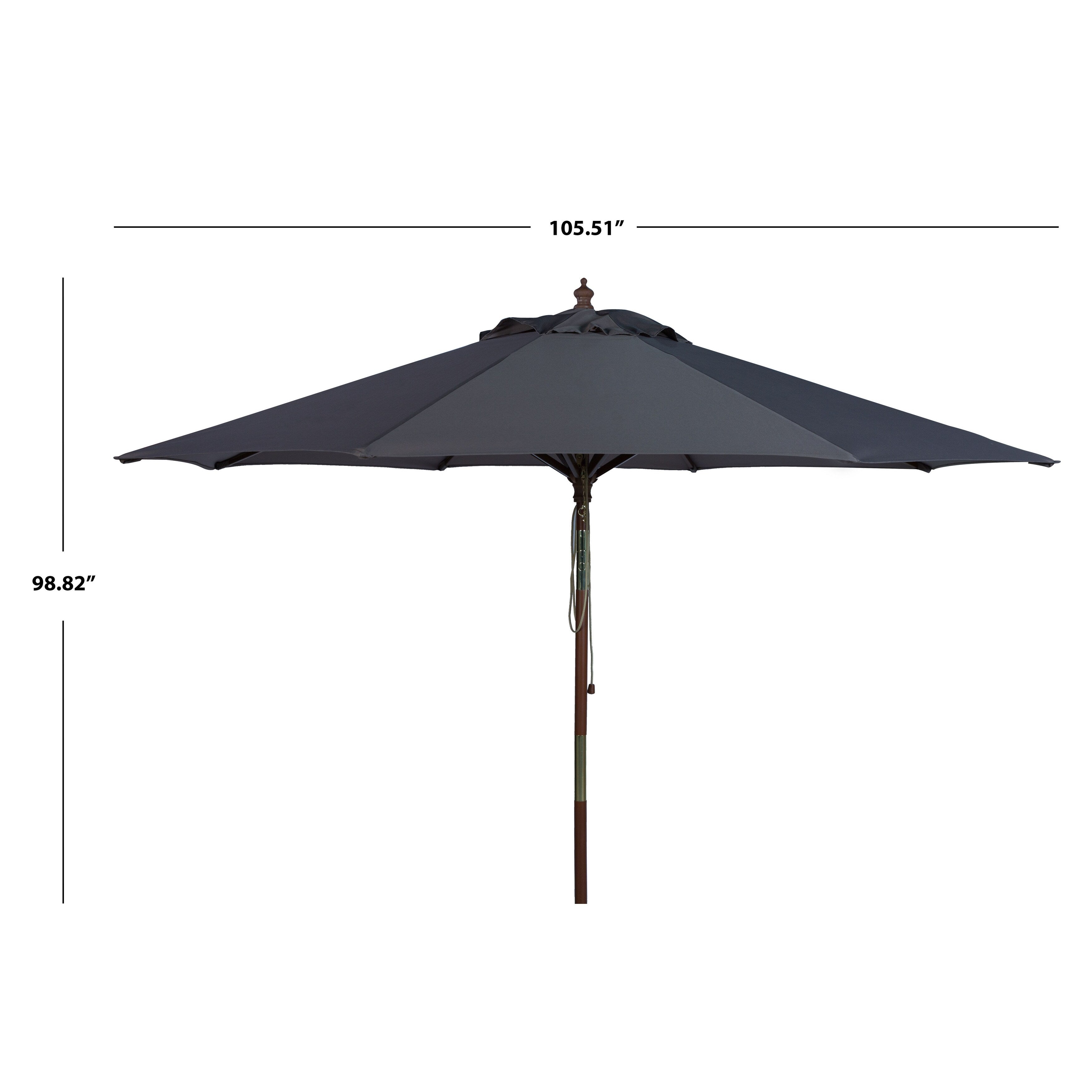 Parasol d'extérieur en bois SAFAVIEH Zlatana de 2,7 m