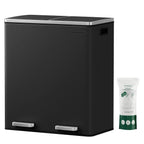Poubelle double SONGMICS, 16 gallons, en acier inoxydable, noire