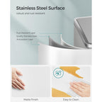 Poubelle double SONGMICS, 2 x 8 gallons, acier inoxydable