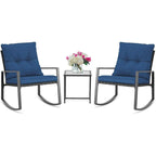 Ensemble bistrot à bascule d'extérieur en métal noir SUNCROWN 3 pièces